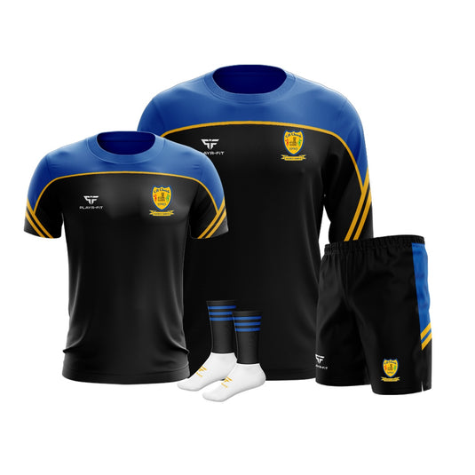 Kilkerley Emmets Momentum Pack (Black) (Crewneck Momentum, T-Shirt Momentum, Leisure Shorts Momentum, Mid Socks Momentum) - Adults