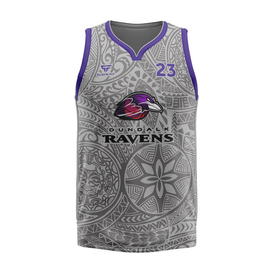 Dundalk Ravens Basketball Vest Playing (Grey) - Kids