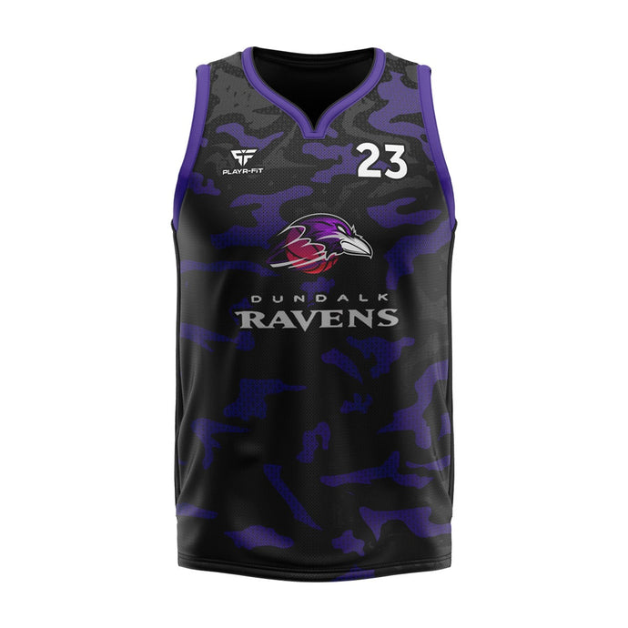Dundalk Ravens Basketball Vest Playing (Black Camo) - Adults