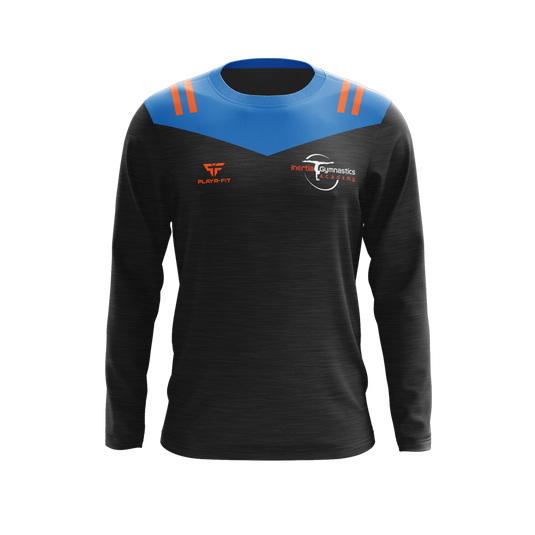 Inertia Gymnastics Coaches Crew Neck Tenacity (Grey/Blue/Orange) - Kids
