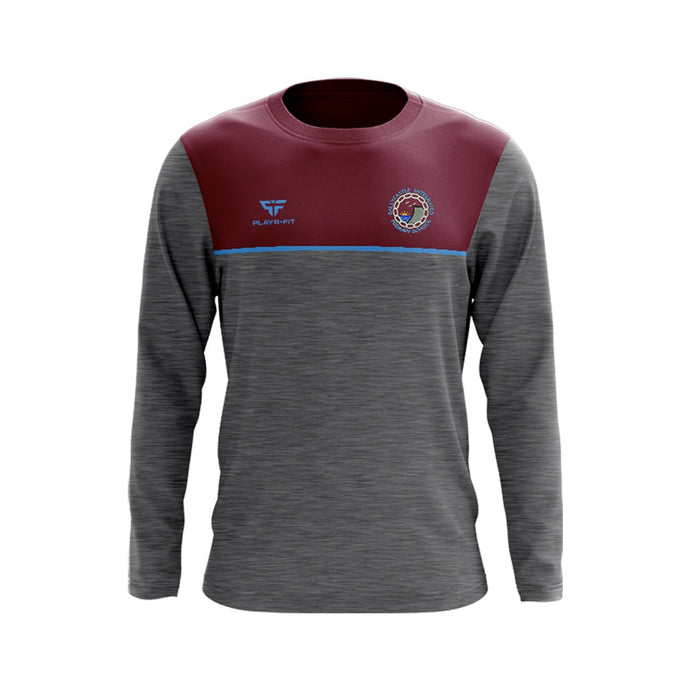 Ballycastle Integrated Primary School Students Crew Neck Spirit (Grey/Maroon/Sky) - Adults