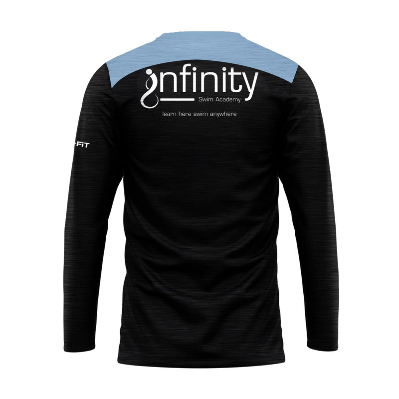 Load image into Gallery viewer, Infinity Swim Academy Crew Neck Tenacity Black/Sky Blue - Adults
