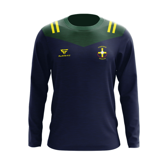 St Josephs CBS Drogheda Crew Neck Tenacity Navy/Bottle Green - Adults