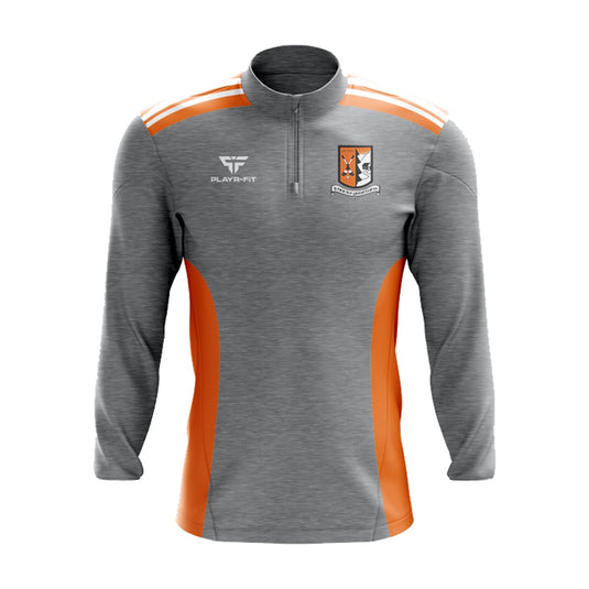 Knocks Grattans Hurling Midlayer (1/4 Zip) Endure Grey/Orange - Adults
