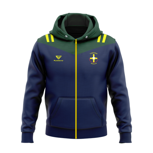 St Josephs CBS Drogheda Staff Hoodie Full Zip Tenacity Navy/Bottle Green - Adults
