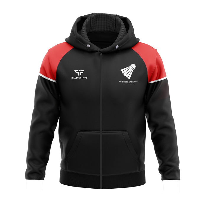 Saintfield Badminton Club Full-Zip Hoodie Stellar (Black/Red) - Adults