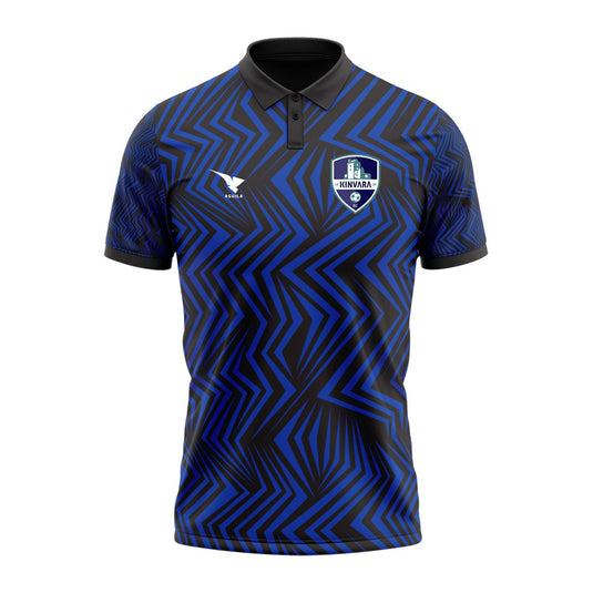 Kinvara United Golf Polo Black/Royal Blue - Kids