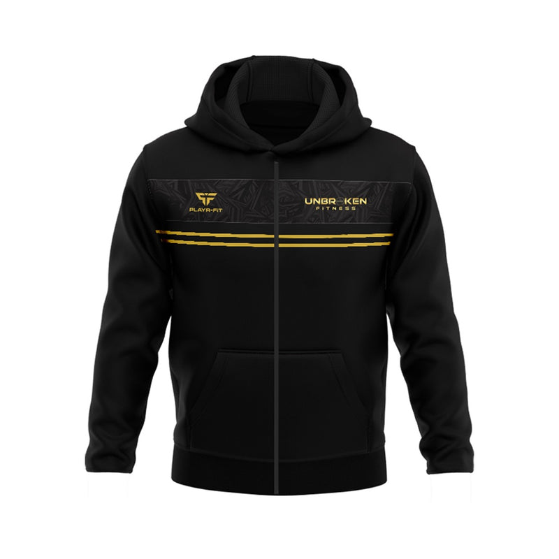 Load image into Gallery viewer, Unbroken Fitness Hoodie Optimum (Black/Yellow) - Adults
