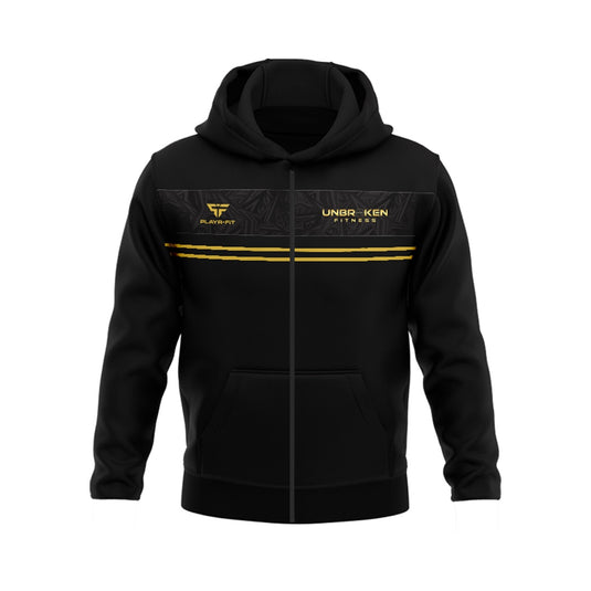 Unbroken Fitness Hoodie Optimum (Black/Yellow) - Adults