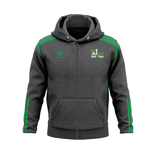 Nolan Health & Fitness Full Zip Hoodie Adroit (Grey/Green) Coach - Adults