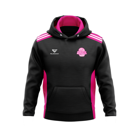 Newcastle Netball Hoodie Endure Black/Pink - Kids