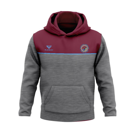Ballycastle Integrated Primary School Students Hoodie Spirit (Grey/Maroon/Sky) - Adults
