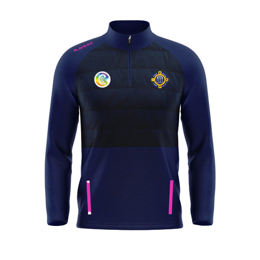 Clough Ballacolla Camogie Hybrid Midlayer (Navy/Pink) - Kids