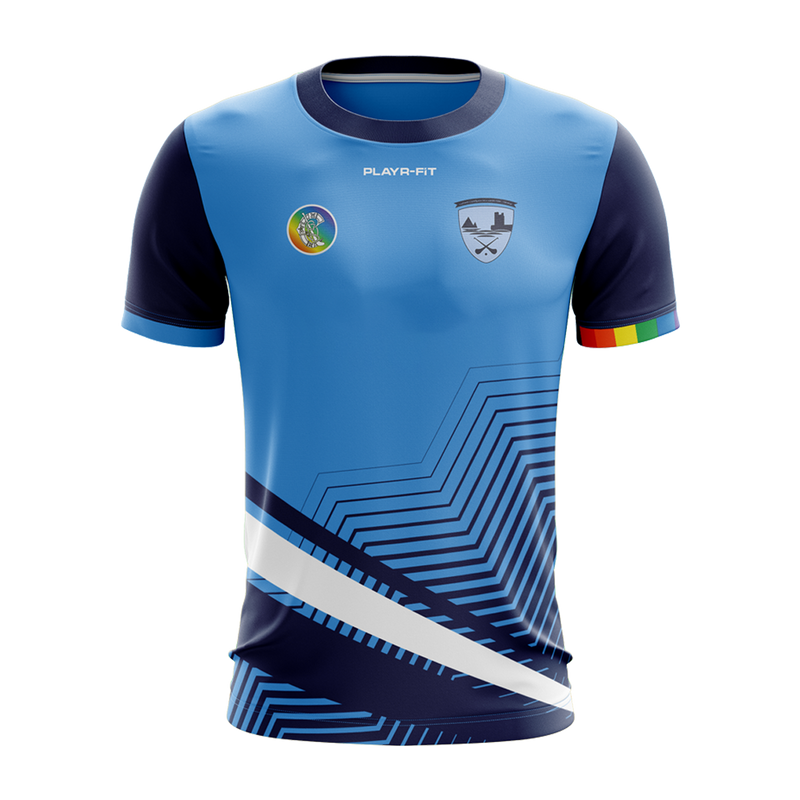 Load image into Gallery viewer, Oranmore Maree Camogie Jersey Junior Camogie Sky Blue - Adults
