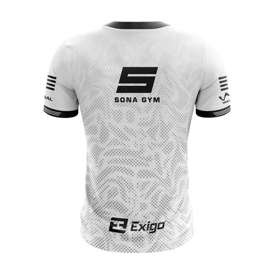 SONA Gym Jersey Athletic Fit (White/Black) - Adults