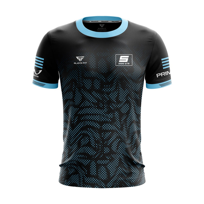 SONA Gym Jersey Athletic Fit (Black/Blue) - Adults