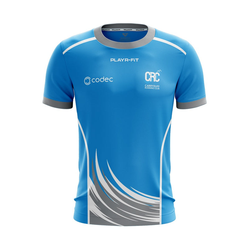 Load image into Gallery viewer, Carryduff Running Club Jersey 26 (Blue/Grey (Lightweight Mesh) - Adults
