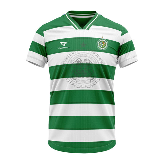 The Association of Irish Celtic Supporters Club Jersey Hooped (White/Green) - Adults