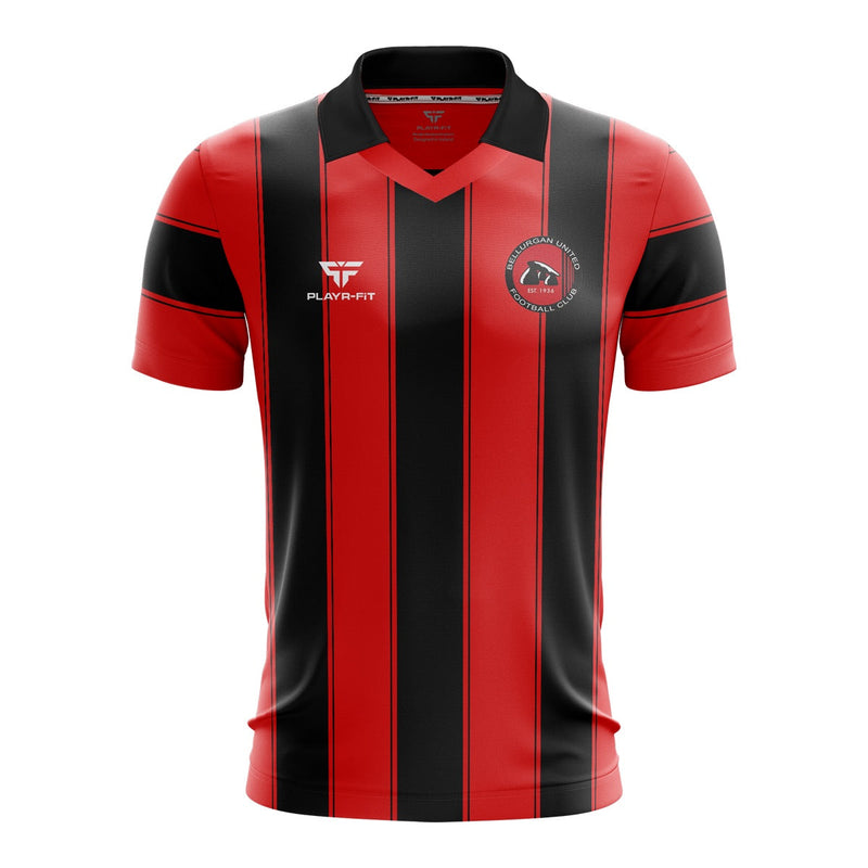 Load image into Gallery viewer, Bellurgan United FC Jersey Retro Stripes - Kids
