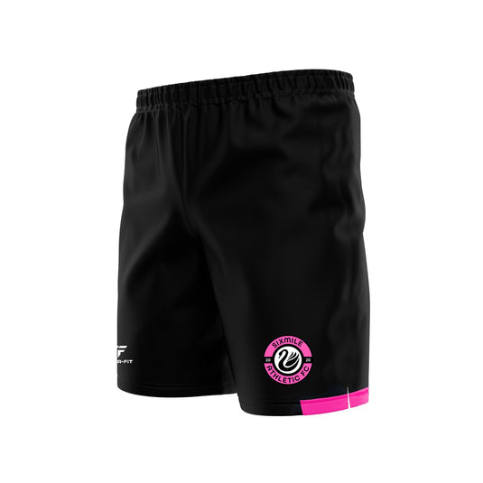 Sixmile Athletic FC Leisure Shorts (Black/Pink/White) - Kids