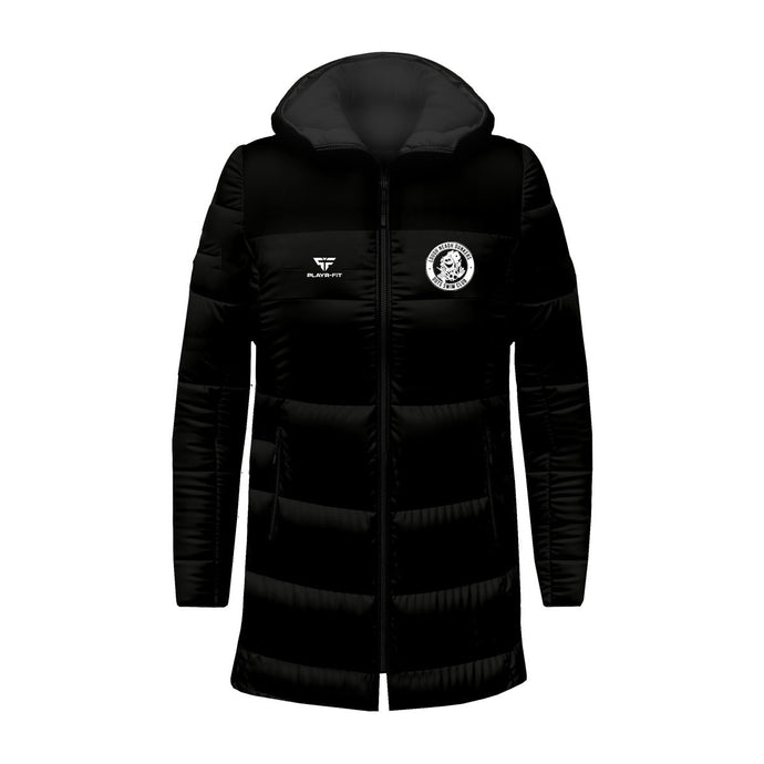 Lough Neagh Monster Dunkers Long Padded Jacket (Above Knee) Black - Adults