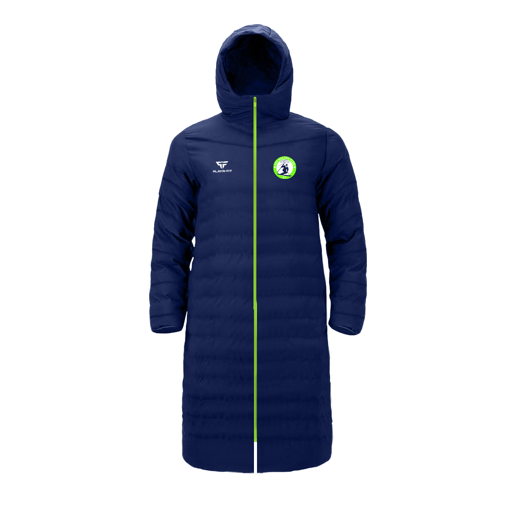 Ski Racing Club NI Long Padded Jacket (Below Knee) - Adults – PLAYR-FIT ...