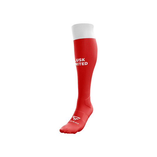 Lusk United Long Socks Red - Adults