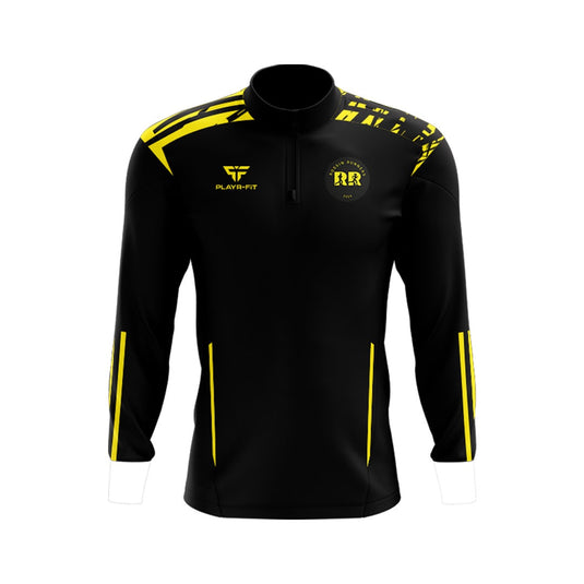 Rossin Runners Midlayer (1/4 Zip) Adroit (Black/Yellow) - Kids