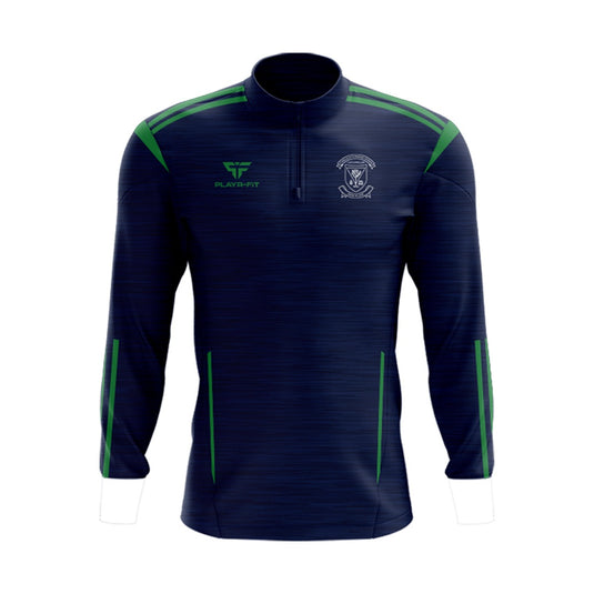 St Malachys PS Castlewellan Students Midlayer (1/4 Zip) Adroit (Navy/Green) - Kids