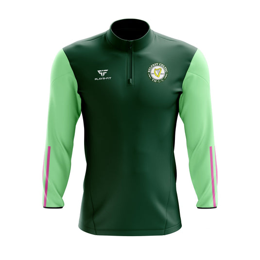 Belfast Celtic Girls Academy Midlayer (1/4 Zip) (Bottle/Mint/Pink) - Adults