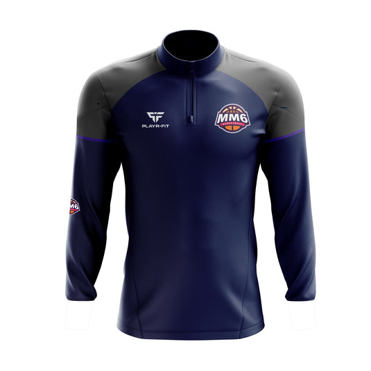 MM6 Basketball Midlayer (1/4 Zip) Stellar (Navy/Grey/Purple) - Kids