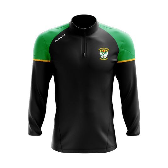 Carrickmacross Emmets Hurling/Camogie Club Midlayer (1/4 Zip) Stellar (Black/Green/Yellow) - Adults