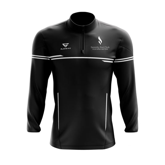 Serenity Run Club Midlayer (1/4 Zip) Courage (Black/White) - Adults