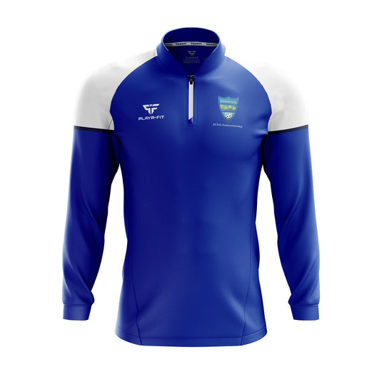 Glenmuir United FC Midlayer (1/4 Zip) Stellar (Blue/White 50th Anniversary) - Adults
