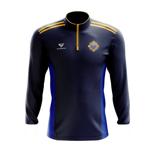 Clough Ballacolla Hurling Club Midlayer (1/4 Zip) Endure (Navy/Blue/YellowGold) - Adults