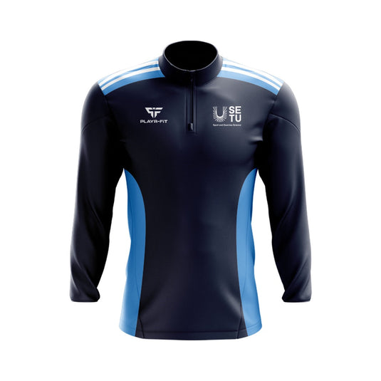 SETU Sport and Exercise Science Midlayer (1/4 Zip) Endure (Navy/Sky/White) - Kids