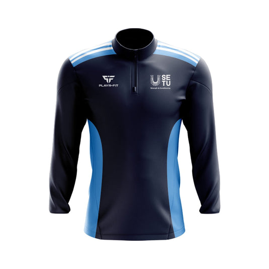 SETU Strength and Conditioning Midlayer (1/4 Zip) Endure (Navy/Sky/White) - Adults