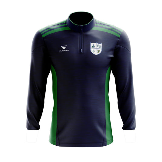 St Patricks PS Ballygalget Students Midlayer (1/4 Zip) Endure (Navy/Green) - Kids