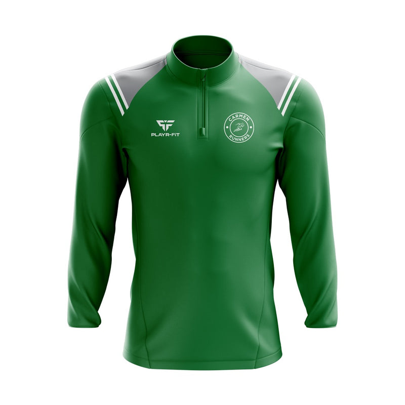 Load image into Gallery viewer, Carmen Runners Midlayer (1/4 Zip) Vigour (Green/Grey/White) Torremolinos - Adults
