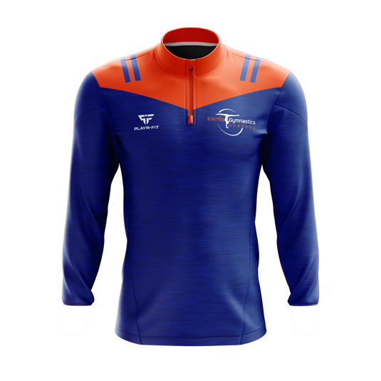 Inertia Gymnastics Midlayer (1/4 Zip) Tenacity (Blue/Orange) - Kids