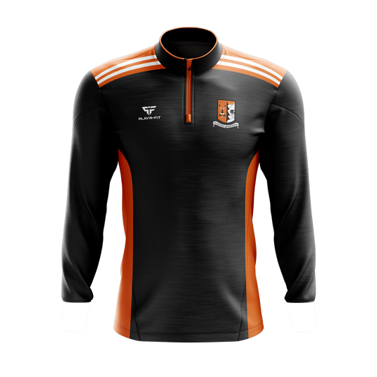 Knocks Grattans Hurling Midlayer (1/4 Zip) Endure Black/Orange - Adults