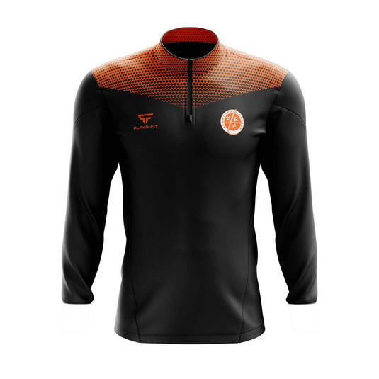 Newry Triathlon Club Midlayer (1/4 Zip) Tenacity (Black/Orange) - Adults