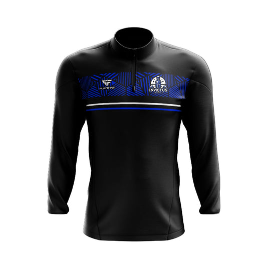 Invictus Fitness Midlayer (1/4 Zip) Optimum (Black/Blue/White) - Adults