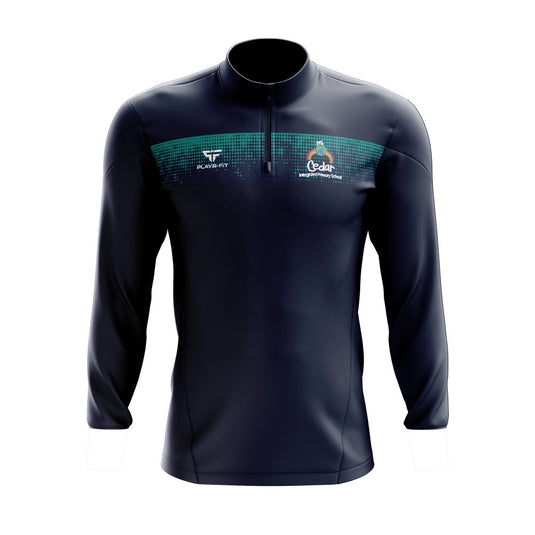 Cedar IPS Crossgar Students Midlayer (1/4 Zip) Optimum (Navy/Teal) - Kids