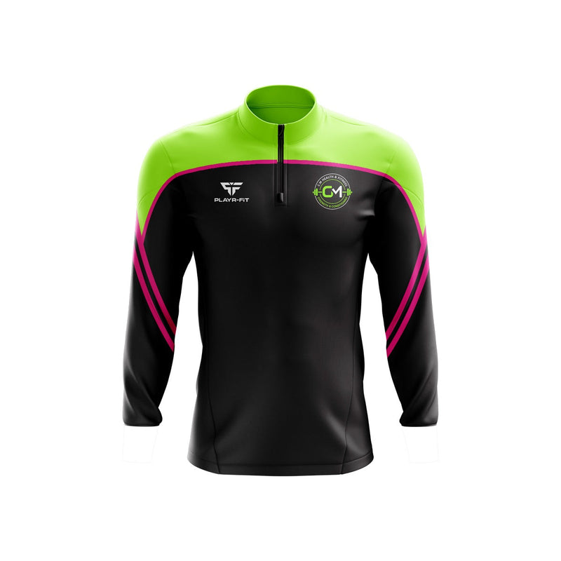 Load image into Gallery viewer, CM Health &amp; Fitness Midlayer (1/4 Zip) Momentum Black/Green/Pink - Adults

