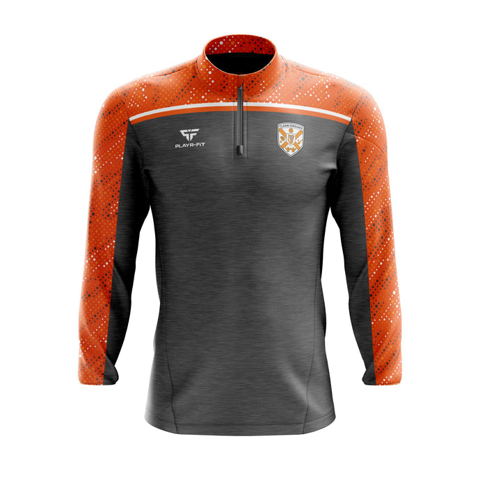 Clann Eireann Midlayer (1/4 Zip) Spirit Grey/Orange 2025 - Kids