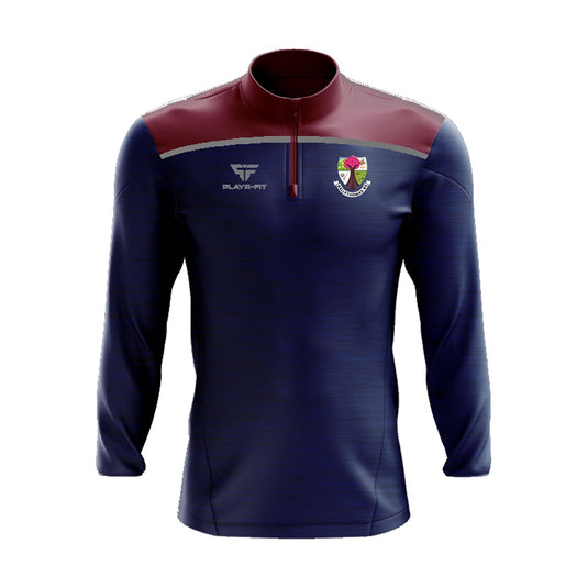 Ballythomas NS Gorey Students Midlayer (1/4 Zip) Spirit (Navy/Maroon/Grey) - Adults