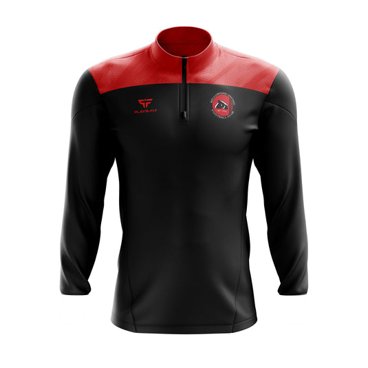 Bellurgan United FC Midlayer (1/4 Zip) Spirit Black/Red - Adults