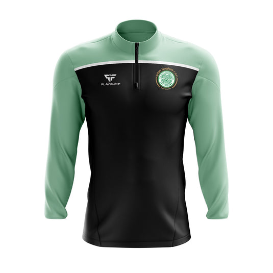 John Hughes Celtic Supporters Club Midlayer (1/4 Zip) Spirit (Black/Green) - Kids