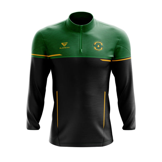 St Patricks PS Aghacommon Students Midlayer (1/4 Zip) Courage (Black/Green/YellowGold) - Kids